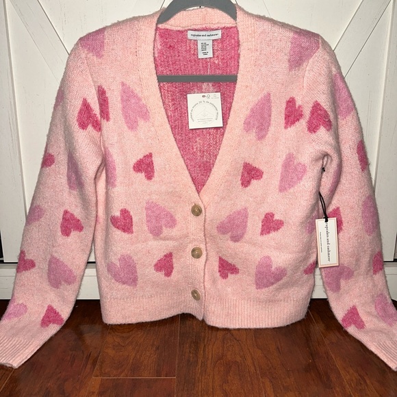Cupcakes and Cashmere Valentines Day Hearts Cardigan - Picture 2 of 5